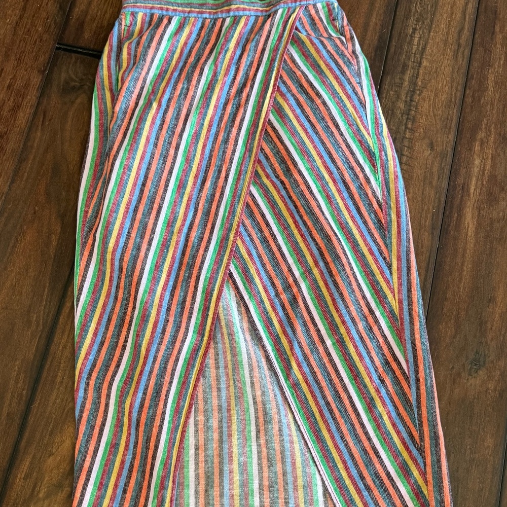 Madewell Overlay Skirt in Rainbow Stripe